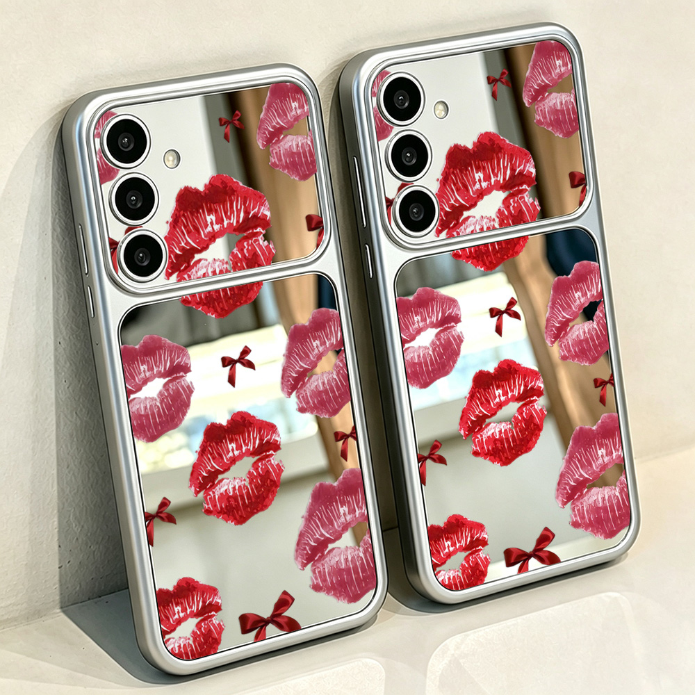 Bow Red Lips Pattern Mirror Ph - Computer Case ulasan dan harga