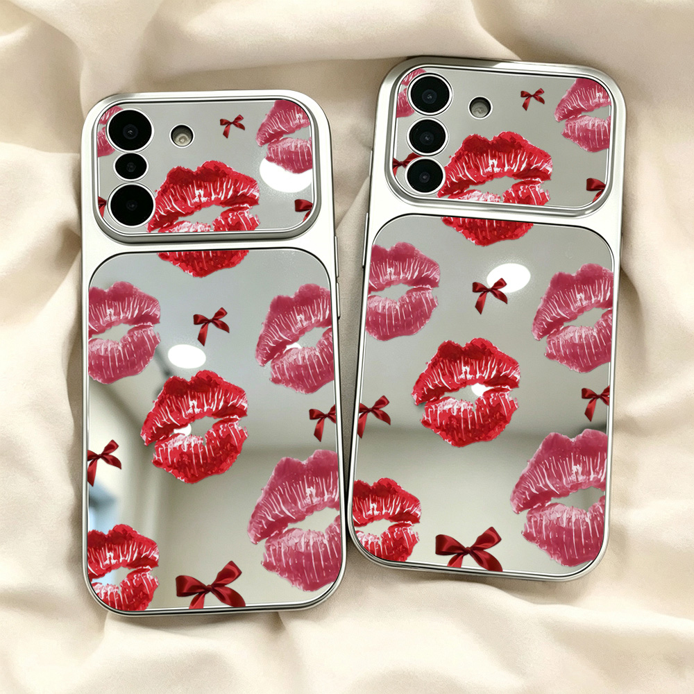 Bow Red Lips Pattern Mirror Ph - Computer Case ulasan dan harga